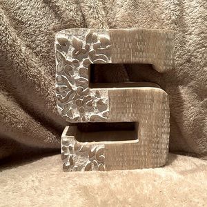 Wooden Carved Letter “S”